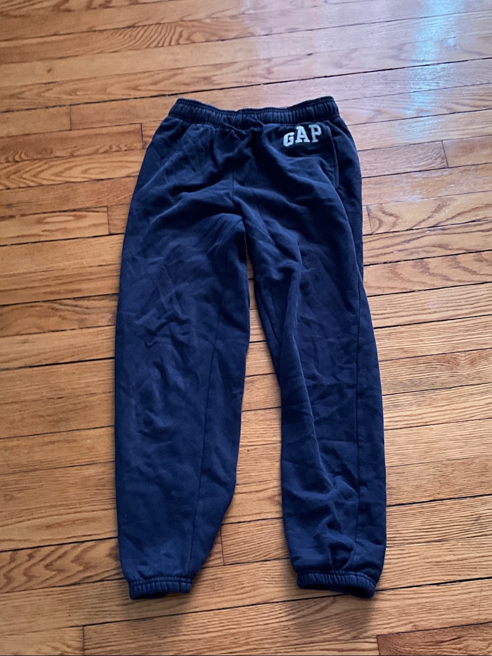 GAP Navy Blue Kids Fleece Joggers with Logo